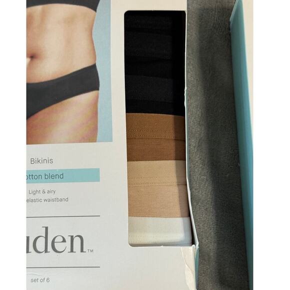 NWB Auden Bikini Underwear 12 Size XXL 17 Neutrals Cotton Elastic Stretch - Picture 2 of 3